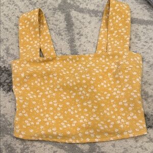 Abercrombie & Fitch Yellow Floral Crop Top
